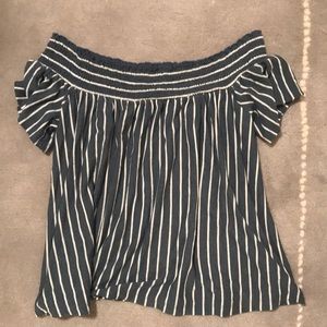 American eagle striped off the shoulder top